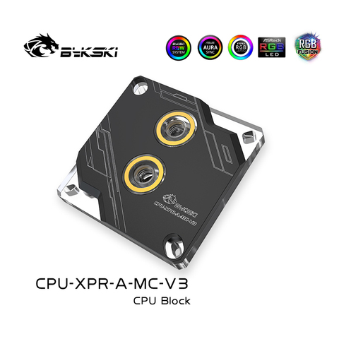 Bykski CPU Water Block use for INTEL LGA1150 1151 1155 1156 2011 2066 X99 I7 RGB Light Support 5V 3PIN GND Header to Motherboard ► Photo 1/6