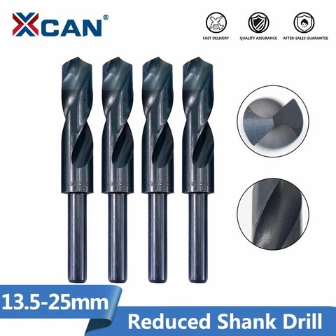 XCAN Twist Drill Bit Reduced Shank 1/2'' Nitride Coated Metal Hole Drilling Cutter Gun HSS Drill Bit ► Photo 1/6