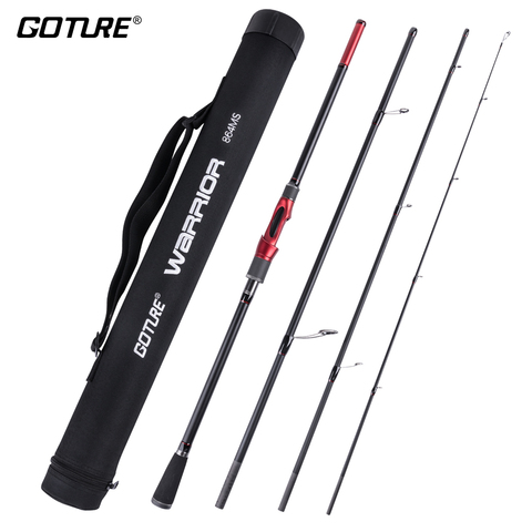 Goture WARRIOR Fishing Rod 2.7M 2.4M 2.28M 2.13M 4 Pieces Carbon Fiber Spinning Casting Travel Rods with Portable Bag ► Photo 1/6