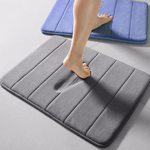 Bath Mat Non-slip Bathroom Rug Water Absorbent Shower Floor Mat Soft And Elastic Memory Foam Rug Fleece Bathroom Carpet ► Photo 1/6