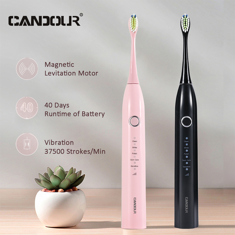 CANDOUR CD-5166 sonic toothbrush Adult automatic electric toothbrush Rechargeable With 8 heads replacement IPX8  Tooth Brush ► Photo 1/6