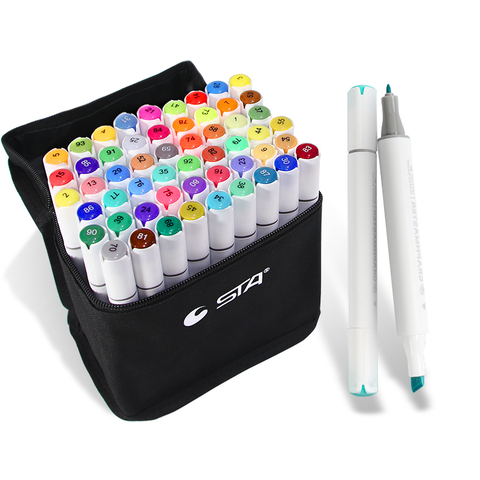 Watercolor Markers 36/48/60/80Colors Sketch Art Marker Pen 1.5 Times Ink Double Felt-Tip Twin Brush Pen Art Supplies School ► Photo 1/6