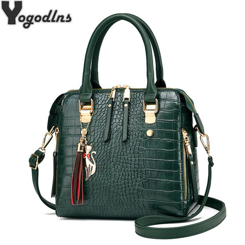 Luxury Alligator Handbags 2022 Big Capacity PU Leather Tassel Crossbody Shoulder Bags For Women Messenger Ladies Shoulder Bag ► Photo 1/6