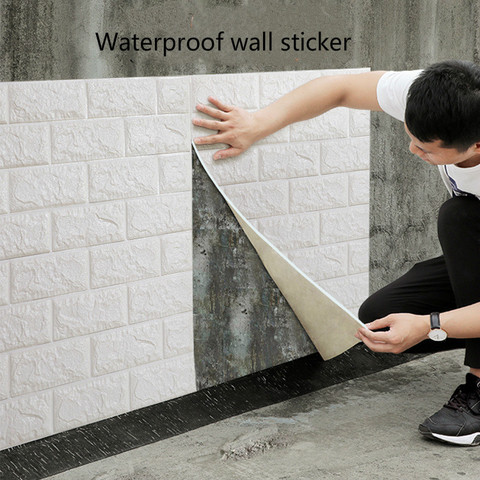 3D stereo wall paste TV background brick pattern wall paste waterproof and anti-collision self-adhesive wall paste wallpaper ► Photo 1/5