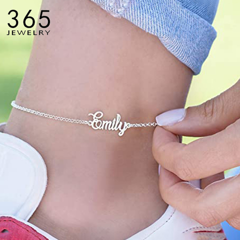 Personalized Name Anklet Foot Stainless Steel Chain Customized Anklets for Women Bohemian Beach Jewelry Fashion Wedding Gift ► Photo 1/6