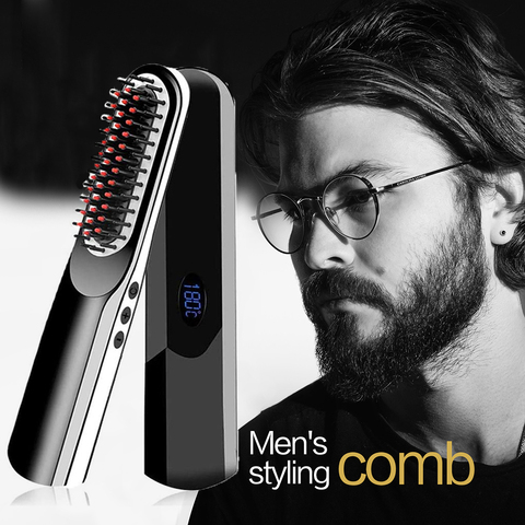Beard Straightener For Men Beard Straightening Comb Cordless Multifunctional Hair Brush Straightening Comb Quick Hair Style Tool ► Photo 1/6