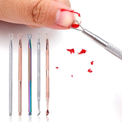 Gel Polish Remover Cleaner Nail UV Gel Remover Culticle Pusher Dead Skin Removing Stainless Steel Stick Rod Manicure Nails Tool ► Photo 1/6