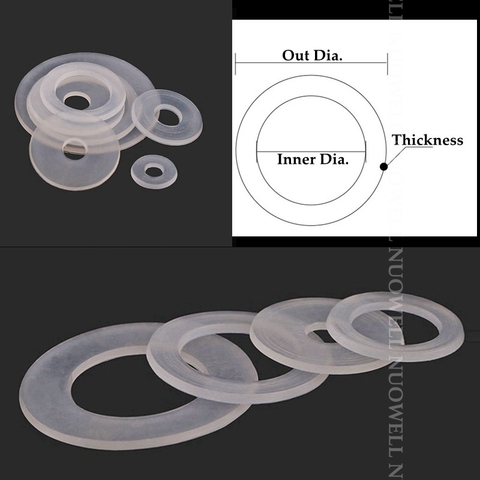 Customize 10~100pcs M2~M20mm White Plat Gaskets Plastic Sealing Rings Insulation Washer Garden Irrigation Connector Seal Gasket ► Photo 1/6