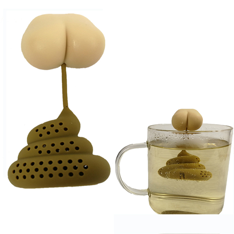 Silicone Tea Infuser Poop Butt Shape Tea Diffuser Funny Silicone Tea Infuser Portable Tea Strainer Kitchen Tools ► Photo 1/6
