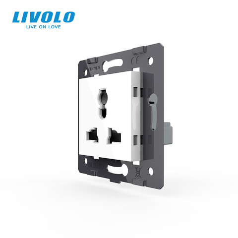 Livolo EU standard,  White Color, Multifunction Socket, 3 Pins,  Function Key For Wall Socket, VL-C7-C1C-11/12 ► Photo 1/5