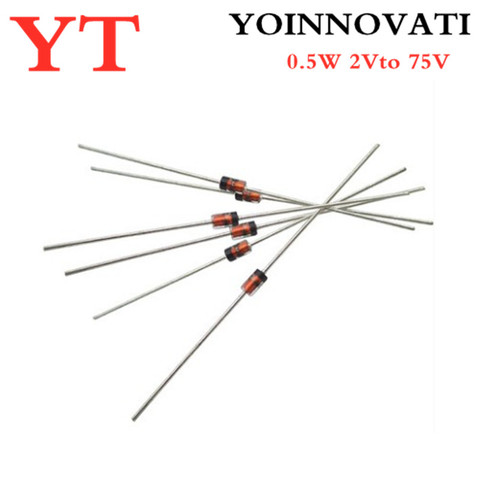 1/2W Zener diode DO-35 BZX55C2V2 2V 2.2/2.4/2.7/3/3.3/3.6/3.9/4.3/4.7/5.1/5.6/6.2/6.8/7.5/8.2/9.1/V 10V 11V 12V 13V 15V ► Photo 1/1