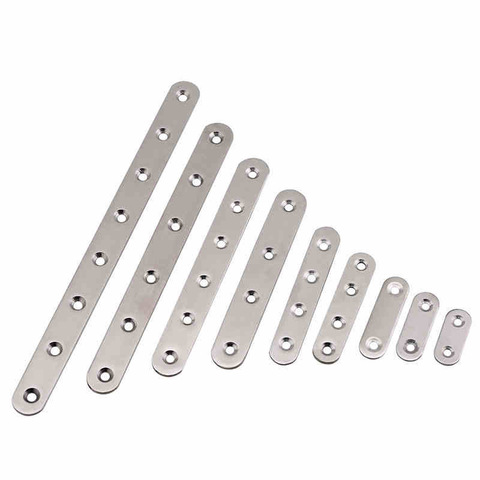 Stainless steel straight piece connector connection code straight piece iron flat angle furniture fixed 180 degree code 2Pcs ► Photo 1/1