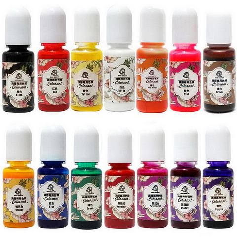 Newly 1Set 14 Colors Epoxy Resin Color Pigments Oily Colorants Translucent Non-Toxic DIY ► Photo 1/6