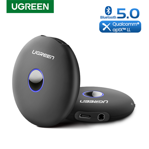 UGREEN Bluetooth 5.0 Transmitter and Receiver 2-in-1 Wireless 3.5mm Adapter aptX LL Low Latency 2 Devices Simultaneously For TV ► Photo 1/6