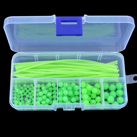 Luminous Fishing Beads Tube 170pcs/set Soft Rubber Floating Glow Fishing Beads Fishing Rig Tube Sleeve Accessories ► Photo 1/6