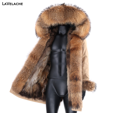 Men Parka Winter Waterproof Plus Size Long Jacket Real Fox Fur Coat Man Parkas Natural Raccoon Fur Collar Hooded Fur Streetwear ► Photo 1/6