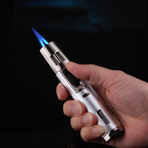 Dual Torch Jet lighter Portable Kitchen BBQ Long Strip Spray Gun Windproof Cigar Lighter Metal Outdoor Gas Lighter Gadgets Man ► Photo 1/6