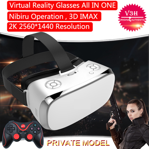 VR All In One Glasses Virtual Reality Glasses V3H 2K Display S900 Quad Core 1.7GHz 5.5 inch IPS 3GB 16GB Wifi 3D IMAX VR Glasses ► Photo 1/6