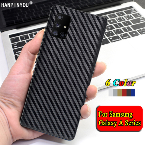 For Samsung Galaxy A51 A71 A50 A30 A20 A40 A80 A70 New Rear Cover Back Decal Skin 3D Carbon Fiber Phone Protective Sticker Film ► Photo 1/6