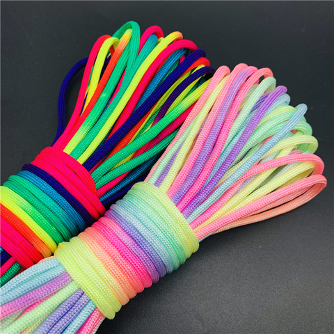 5yards 4mm Rainbow Colors Cord Rope III 7 Strand Parachute Lanyard Rope Climbing Camping Survival Equipment Paracord Bracelet ► Photo 1/3