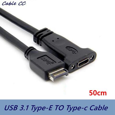 Usb 3.1 Front Panel Header Type-E To Usb-C Type C Female Connector Extension Wire Cable With Panel Mount Screw 0.5M ► Photo 1/4
