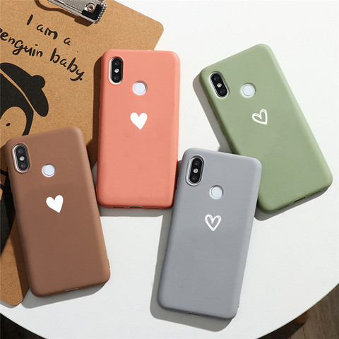 Candy Color Love Heart TPU Case For Xiaomi Redmi Note 8 Pro 8T 7 5 6 Plus S2 K20 8A Mi A3 A2 8 9 Lite SE 9T Pro CC9 CC9e Cover ► Photo 1/6