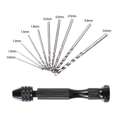 1 Set Black Metal Hand Drill Equipments Epoxy Resin Mold Tools DIY Jewelry Making Handmade Tools With 0.8mm-3.0mm Drill Screw ► Photo 1/6