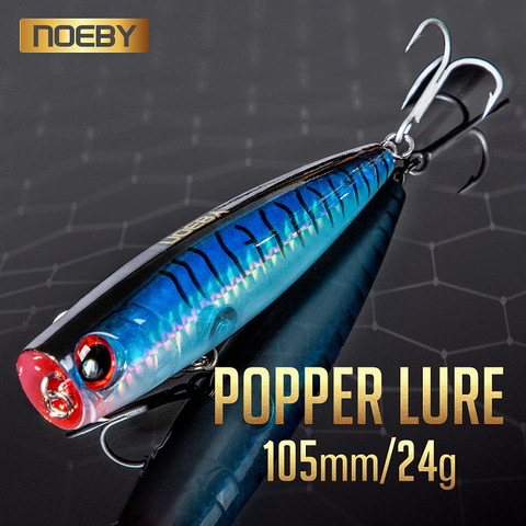 NOEBY Fishing Lure NBL9140 Popper Lures 105mm 24g PVC Hard Baits Hooks Sea Fishing Wobblers Tackle Pesca Carp ► Photo 1/6