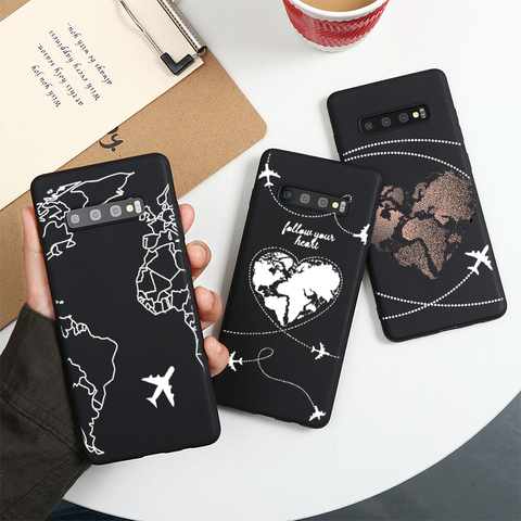 For Samsung Galaxy Note 10 S10 Lite Pro S10e 8 9 S8 S9 S20 Ultra J4 J6 Plus 2022 J5 J7 2017 S6 S7 Edge Travel Airplane Soft Case ► Photo 1/6