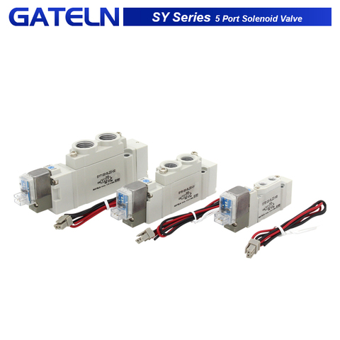 SMC Type high quality 5 port 2 Solenoid Valve SY3120 SY5120 SY7120-4LZD/5LZD/6LZD Normal Close Internal Pilot Automation Valve ► Photo 1/6