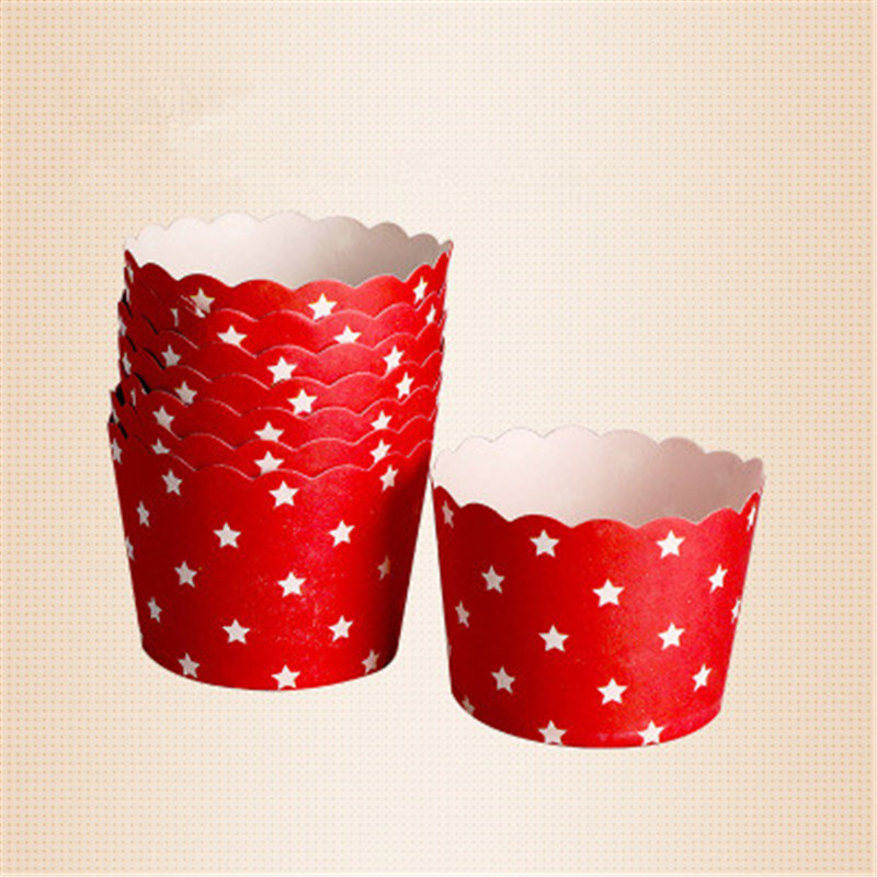 48 Muffin Cupcake Paper Cup Christmas Stars Chrismas Brown 