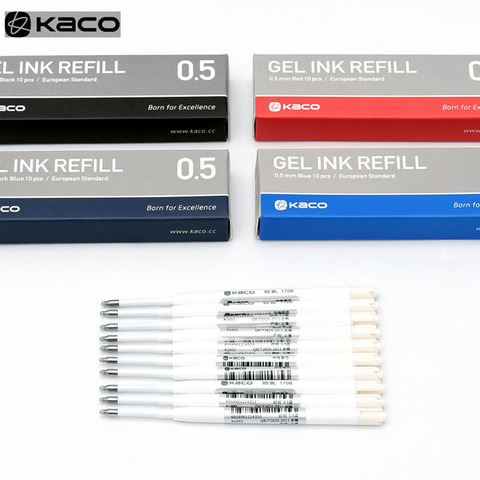 for Xiaomi Metal Sign pen Kaco 0.5MM EU Refill Blue/Black/Red/Navy Blue Ink European Standard Retractable Gel Pens 10Pcs/Pack ► Photo 1/6