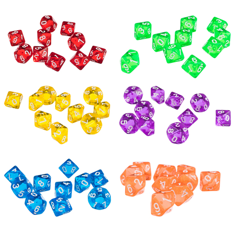 10 PCS/SET 10 Sided Plastic Polyhedral Dice Set Blue Bulk Numeral Dices Table Board Game Accessories for RPG Gmes ► Photo 1/6