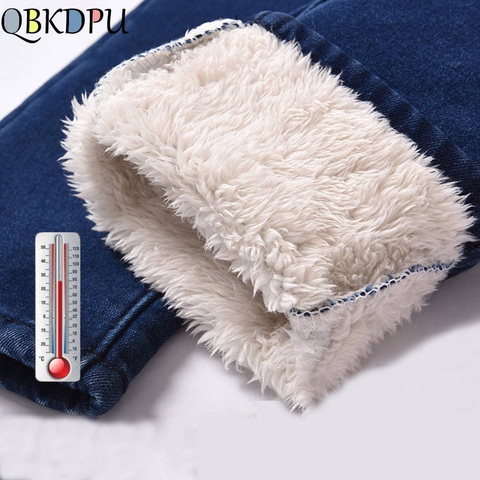 Warm Jeans Woman High Waist Casual Velvet Ladies Trousers for Plus