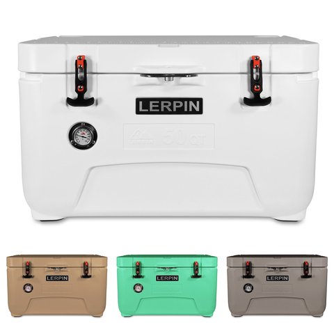 Wholesale 50qt Rotomolded Food Grade LLDPE  Ice Cooler Box From LERPIN Factory ► Photo 1/6