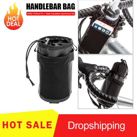 Portable Bicycle Insulated Water Bottle Container Bike Handlebar Stem Drawstring Kettle Bag Cycling Carrier Pouch Bag Equipment ► Photo 1/6