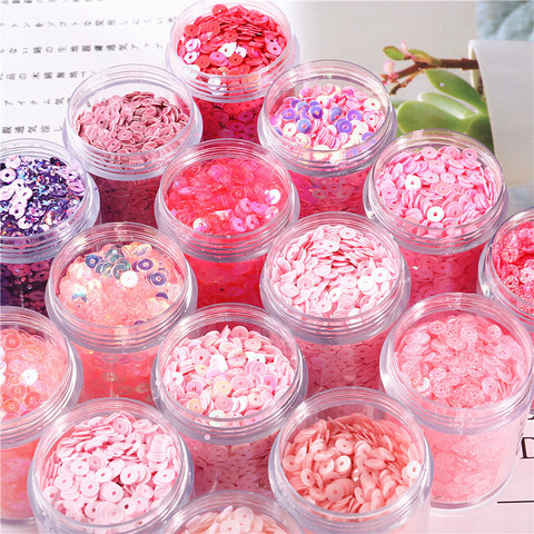 Popularity Pink Sequins For Craft 1 Box 4mm Flat Round Sequins Glitter Paillettes For Jewelry Phone Nail Art Sewing Material ► Photo 1/6