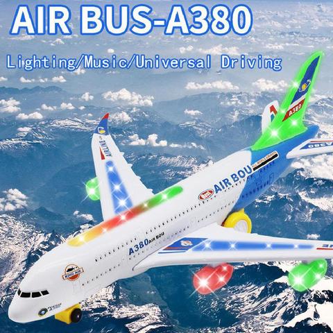 43cm Simulation Electric Aircraft Plastic Large Size Toy With Sound Light Automatic Rotation Plane Educational Toy Gift For Boys ► Photo 1/6