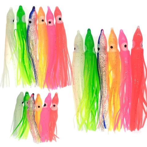 50 pieces Soft Lure Rubber Squid Skirts Octopus Saltwater Soft  Fishing Bait Tuna Sailfish Baits Mix Colors Fit for Crank Hook ► Photo 1/6