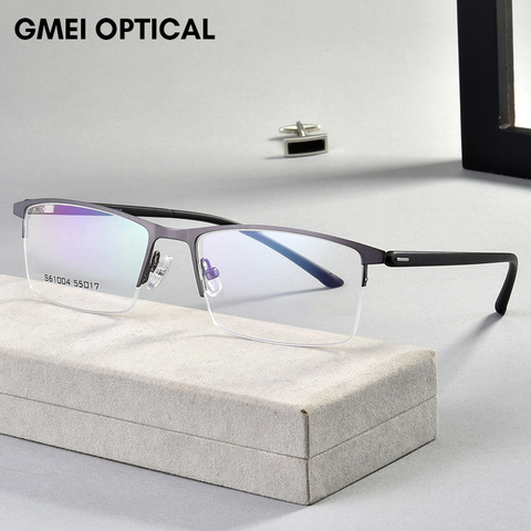 Business Half Rim Men Glasses Frame Metal Alloy Eyeglasses Fashion Cool Optical Eyewear Man Spectacles Prescription Frames ► Photo 1/6