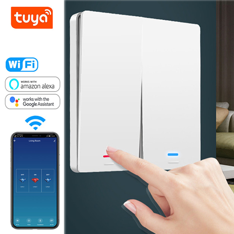 Tuya Smart Switch Wireless Wifi Light Switch 1 2 3 Gang With Button Works with Alexa Google Home Smart Life App Remote Control ► Photo 1/6