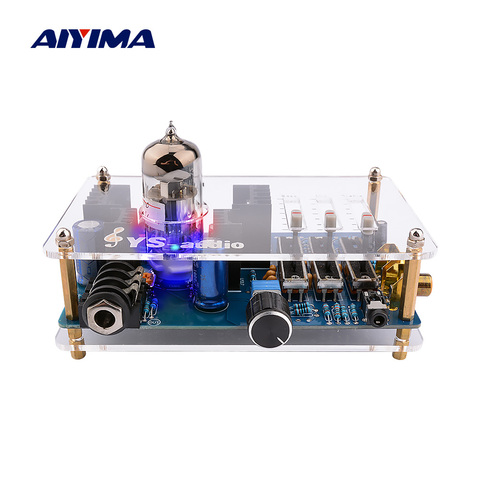 AIYIMA 3.5mm 6N11 Tube Headphone Amplifier Audio Stereo Class A Mini Pre Amp Headphones Preamp With Tone Control Board ► Photo 1/6