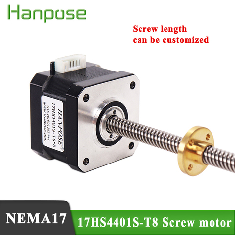 Nema17 Screw motor 17HS4401S-T8*8 300mm 1.7A 40N.cm Screw Rod Linear Stepping  Motor with Trapezoidal Lead for 3D CNC router ► Photo 1/6