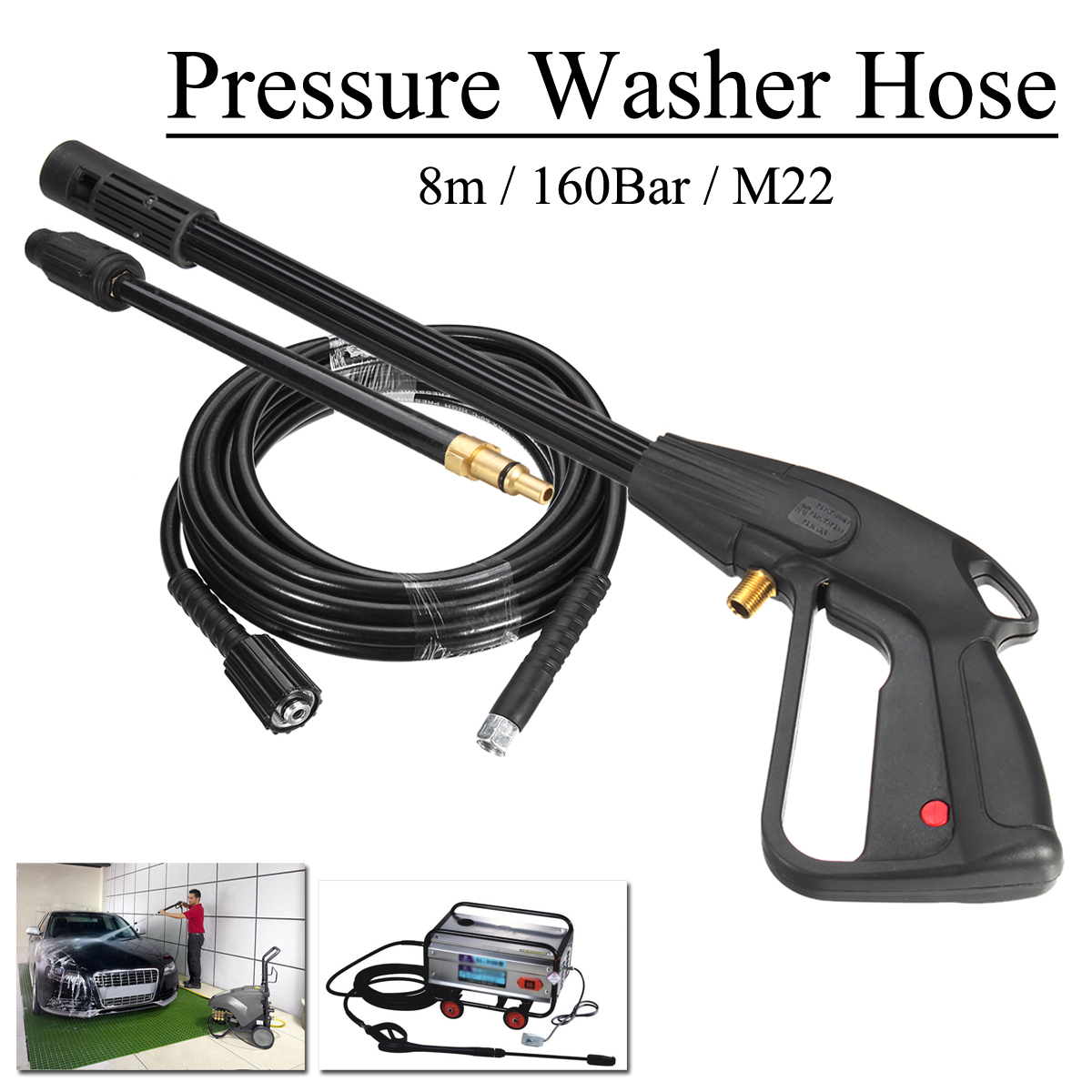 6~10m High Pressure Water Cleaning Hose Pipe Cord Pressure Washer Hose for  AR Blue Michelin Black & Decker Makita MAC Allister