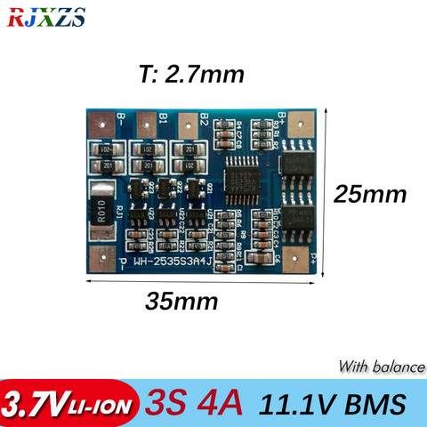 3 S 4A 11.1 V li-ion rady ochrony pcm bms PCM BMS baterii z równoważenia dla LicoO2 Limn2O4 li baterii ► Photo 1/2