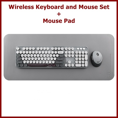 RF100 Mini  Slim Portable Mute 3 in 1 2.4Ghz Wireless Keyboard and Mouse Set Plus Leather Mouse Pad,Office Notebook Wireless Set ► Photo 1/1