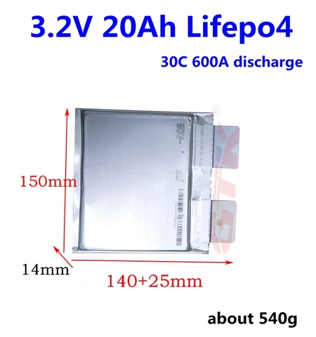 30C discharge!3.2V 20Ah Lifepo4 battey 3.2V 20ah Lithium iron cell 30c discharge for 12v 24v battery pack Car starter battery ► Photo 1/3