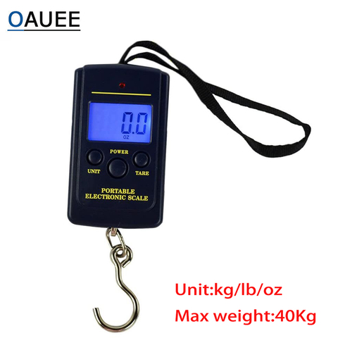 Oauee 40kg x 10g Mini Digital Scale For Fishing Luggage Travel Weighting Steelyard Portable Electronic Hanging Hook Scale ► Photo 1/6