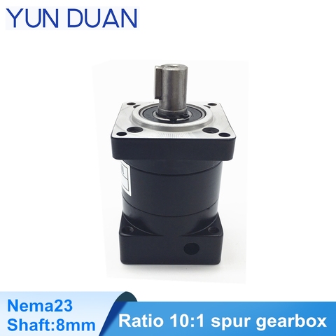 Nema23 planetary gearbox 10:1 ratio speed reducer 8mm input,15 arcmin 15Nm spur gearbox for nema23 stepper motor ► Photo 1/6