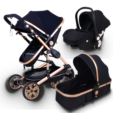 Babyfond Baby Stroller 3 in 1 Portable Luxury Travel Bebe Pram